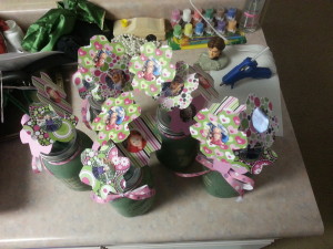 Final Product. Paper flowers in mason jar.